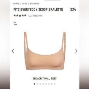 SKIMS fits everybody scoop bralette Size Smalll